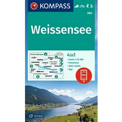 Abbildung von KOMPASS Wanderkarte 060 Weissensee 1:25.000: 4in1 mit Aktiv Guide und Panorama inklusive Karte zur offline Verwendung in der App. Fahrradfahren. Skitouren. Langlaufen.