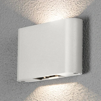 Abbildung von LED Außenwandlampe Chieri 2 flg. 18 cm weiß