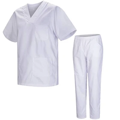Abbildung von MISEMIYA Unisex Schrubb Set Medizinische Uniform mit Oberteil und Hose 817 8312 BLANCO Large, Weiß