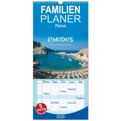 Abbildung von Familienplaner 2025 Rhodos Traumhafter Süden mit 5 Spalten (Wandkalender, 21 cm x 45 cm), CALVENDO