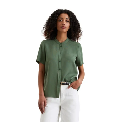 Abbildung von Marc O&#039;Polo Denim Hemdbluse, Damen, Größe: Small, Turf green
