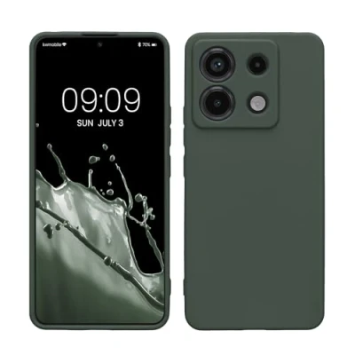 Abbildung von kwmobile Handyhülle kompatibel mit Xiaomi Redmi Note 13 Pro 5G / Poco X6 Hülle Handy Case aus weichem Silikon in Moosgrün
