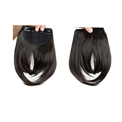 Abbildung von Elailite Clip in Pony Haarteil, 30g 20cm Fringe Bangs Extension Front Hair, Haarverlängerung Haarteile Natürliche Wirkung Tiefbraun