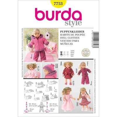 Abbildung von Burda Schnittmuster 7753 Puppenkleid