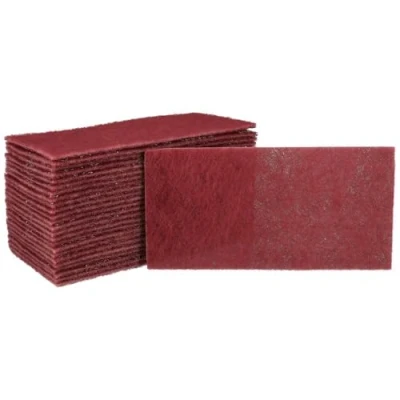 Abbildung von Mirka Mirlon Total 25 Stk Schleifvlies VeryFine Korn 360 Schleifpads, Schleiffleece zum Anschleifen, Entrosten, Schleifen, Polieren von Holz, Metall, Kunststoff, Edelstahl, Rot