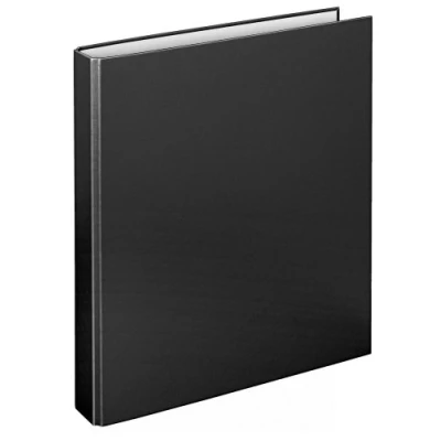 Abbildung von VELOFLEX 1143080 Ringbuch Basic, DIN A4, 1 Stück, schwarz, Füllhöhe 25 mm, Ringordner mit 4 D Ring Mechanik, Ordner schmal
