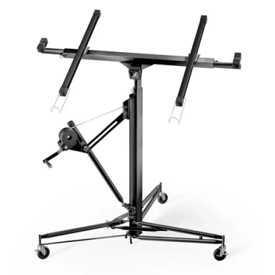 Abbildung von Wiltec XXL Plattenheber bis max. 68 kg, Höhe 140 350 cm, Breite 2,90 m, Trockenbau Montagehilfe 1 Mann Bedienung, 3 Räder mit Feststellbremse, schwarz