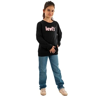 Abbildung von Levi&#039;s Kids poster logo crew Mädchen Schwarz 14 Jahre