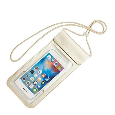 Abbildung von Baikeen wasserdichte Handytasche, IPX8 Handyhülle für iPhone 13 Pro Max/13 Pro/13/12/12 Max/11/11 Max/Xs Max/XR bis 6.9“ Zoll zum Schwimmen und Kajakfahren, Gold, Klassisch