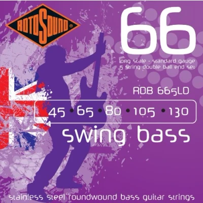 Abbildung von Rotosound Edelstahlsaiten für Bässe Runddraht Double Ball End Standard 45 65 85 105 130