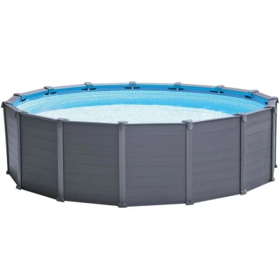 Abbildung von Ø 478 x 124 cm Intex Graphite Panel Pool Set rund