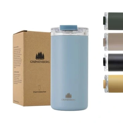 Abbildung von GRØNENBERG Thermobecher Kaffeebecher to go 473ml, 100% Auslaufsicher, Hält mind. 4 h warm, Recycelter Edelstahl