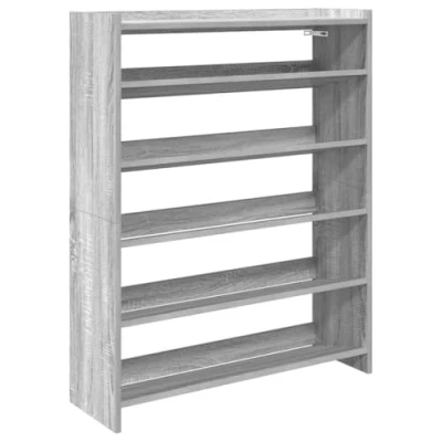 Abbildung von vidaXL Schuhregal Grau Sonoma 80x25x100 cm Holzwerkstoff, Schuhschrank, Schuhaufbewahrung, Schuhe Organizer, Aufbewahrung, Schrank