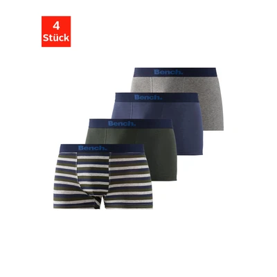Abbildung von Bench 4ER PACK Panties, Herren, Größe: Small, olivgrün gestreift grau meliert navy