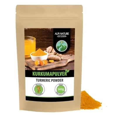 Abbildung von Kurkuma Pulver (500g), 100% naturreines Kurkumapulver, Kurkumawurzel schonend getrocknet und gemahlen, natürlich ohne Zusätze, vegan