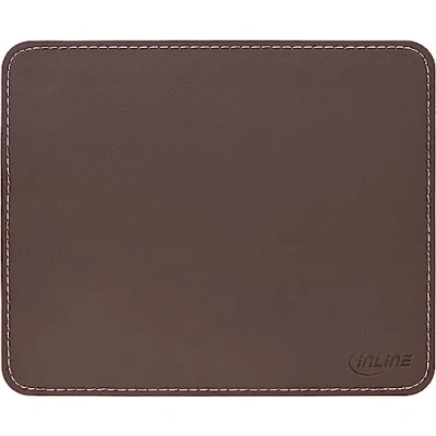 Abbildung von InLine® Maus Pad Premium Kunstleder braun, 255x220x3mm