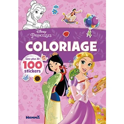 Abbildung von Disney Princesses Coloriage avec plus de 100 stickers (Raiponce et Mulan)