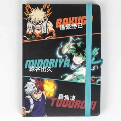 Abbildung von CERDÁ LIFE&#039;S LITTLE MOMENTS My Hero Academia Schreibwarenset mit Kugelschreiber und Notizbuch, Design in Schwarz Grün, für Schreibwaren, Originalprodukt, entworfen Spanien, Schwarz/Grün,