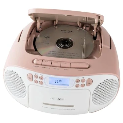 Abbildung von Reflexion RCR2260 Boombox (UKW PLL Stereo Radio, 20 W, Tragbare CD/Radio/Kassette, LCD Display, AUX Eingang, Kopfhörer Anschluss)