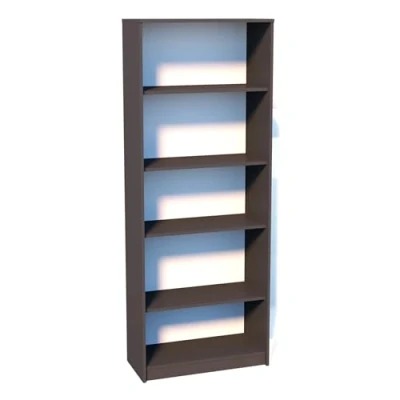 Abbildung von Bücherregal mit 5 Ebenen Regal in matter Ausführung 74 cm breit, Standregal 4 Einlegeböden, ideal für Schlafzimmer, Wohnzimmer, Flur, strapazierfähige Laminatplatte, 16 mm dick graphit