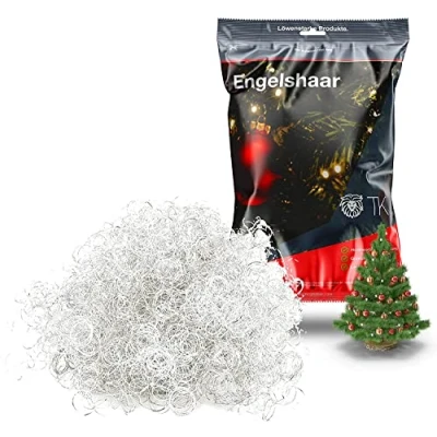 Abbildung von TK Gruppe Timo Klingler Weihnachtswunder® 10x Engelshaar Silber gelockt Lametta für Weihnachten Advent Deko Dekoration