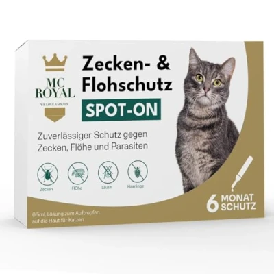 Abbildung von MC Royal® Spot On Zeckenschutz für Katzen [6 Monate effektiver Schutz vor Zecken] Zeckenmittel Katze