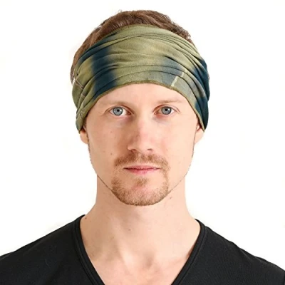 Abbildung von CHARM Damen Stirnband Headband Bandana Band Hand gefärbt Japanisch Haar Marmor khaki