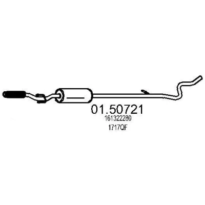 Abbildung von MTS 01.50721 Mittelschalldämpfer 2100 CITROËN: DS3 Schrägheck, C3 II
