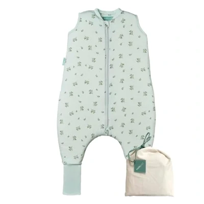 Abbildung von molis&amp;co Baby Schlafsack mit Füßen und Socke Ideal für den Winter Babyschlafsack Beinen 2,5 tog 100% Baumwolle (Oeko TEX 100), Premium Qualität Botany Green (70 cm)