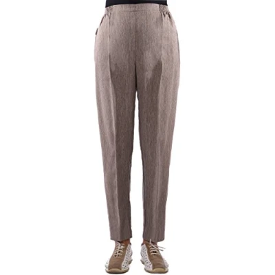 Abbildung von Eitex Damen Seniorenhose Schlupfhose mit Gummizug Kurzgröße ideal für pflegebedürftige Omas einfach anzuziehen und super pflegeleicht (38/40, Hellbraun meliert)