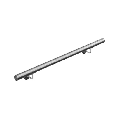 Abbildung von V2Aox Handlauf Treppengeländer aus Edelstahl, Durchmesser: 4,2 cm, Rostfrei &amp; Wetterfest, Inklusive Montagematerial, Halter, Länge: 100 cm