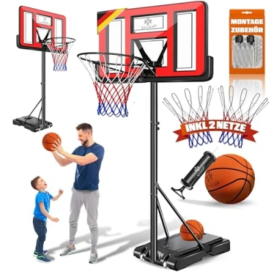 Abbildung von KESSER Basketballkorb, Basketballkorb Premium mit Ständer Rollen Inkl. Basketball