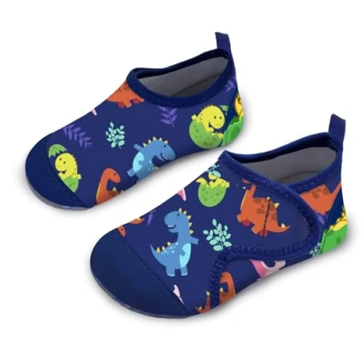 Abbildung von Badeschuhe Kinder Strandschuhe Schwimmschuhe Jungen Baby Wasserschuhe Schnell Badesoken Aquaschuhe Trocknend Barfuss Schuhe（Dinosaurier Marine 20/21）
