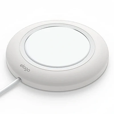 Abbildung von elago MS Ladepad Kompatibel mit MagSafe Ladegerät iPhone 16/15/14/13/12 Serie und Anderen kabellos ladenden Handys, AirPods 4/3/Pro 2/Pro (Weiß)
