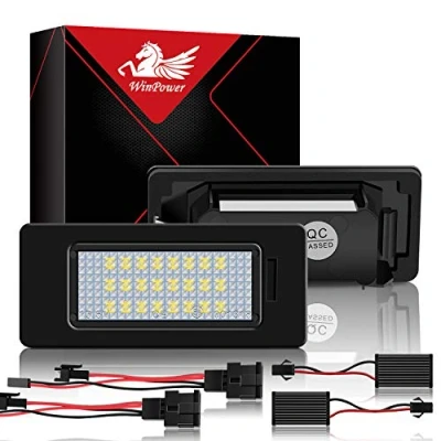 Abbildung von WinPower SMD Kennzeichenleuchte Heckleuchte für 12V PKW, 6000K Xenon Look, Nummernschildbeleuchtung, Weiß, 2 Stück