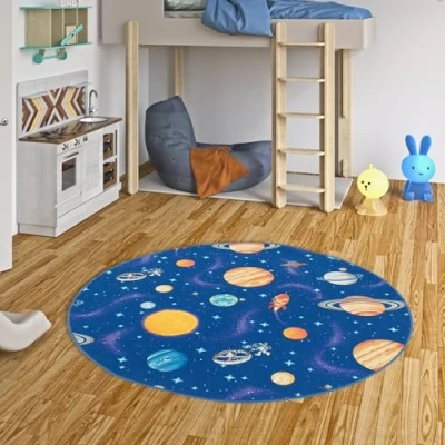 Abbildung von Kinderteppich Kinder Spiel Teppich Weltall Rund, Snapstyle, Höhe: 4 mm