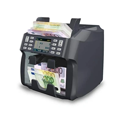 Abbildung von Detectalia V800 Banknotenzähler und Sortiergerät EUR, GBP, USD, CHF, MAD, Integrierter Thermodrucker, Entlader, Orient, erkennt Seriennummern geldzählmaschine scheine mit geldscheinprüfer
