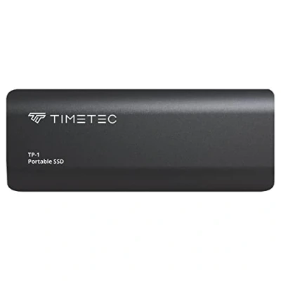 Abbildung von Timetec Tragbare Externe SSD USB 3.2 Gen2 Typ C bis zu 550 MB/s ultradünnes Flash Aluminium Mini Solid State Laufwerk, 2TB, Schwarz