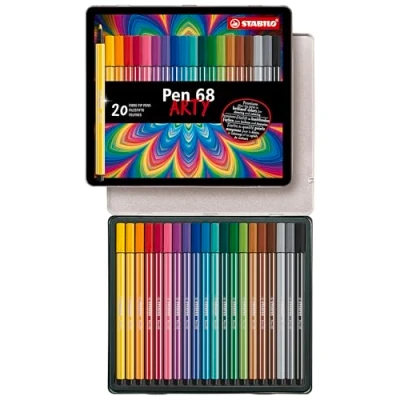 Abbildung von Premium Filzstift STABILO Pen 68 ARTY 20er Metalletui mit 20 verschiedenen Farben