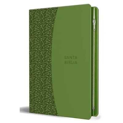 Abbildung von Biblia Reina Valera 1960 Tamaño grande, letra grande piel verde con cremallera / Spanish Holy Bible RVR 1960. Large Size, Print Green Leather with Zipp