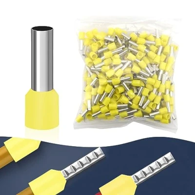 Abbildung von ELNLE Aderendhülsen 6mm² 300er Pack Adernendhulse x 12mm Lang Isoliert Gelb