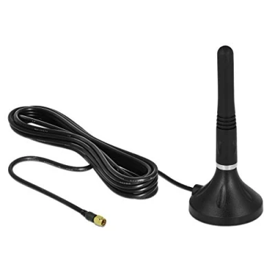Abbildung von DELOCK LTE Antenne SMA Stecker 2 3 dBi 11 cm starr omnidirektional mit magnetischem Standfuss und Anschlusskabel RG 174 A/U m