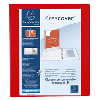 Abbildung von Exacompta Präsentationsringbuch Kreacover A4+ 25mm 4 Ringe rot