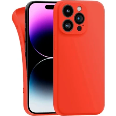 Abbildung von MyGadget Hülle Kompatibel mit iPhone 14 Pro Max robuste Silikon Schutzhülle TPU Case Slim Silikonhülle Back Cover Kratzfest Handyhülle Matt Orange