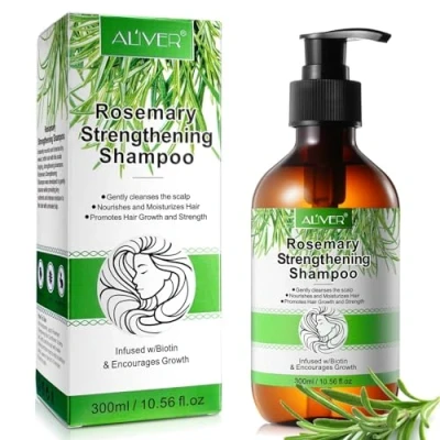 Abbildung von ALIVER Haarshampoo Shampoo Rosmarin für Haarwachstum Pflegeshampoo 300ml Aliver, 1 tlg.