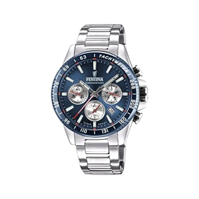 Abbildung von Festina Quarzuhr Herrenuhr Timeless Chronograph, (Analoguhr), Herren Armbanduhr rund, Edelstahlarmband silber, Elegant