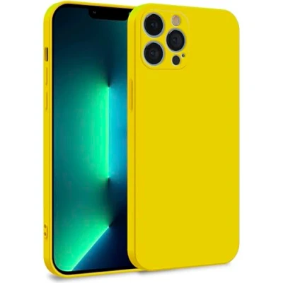 Abbildung von MyGadget Hülle kompatibel mit iPhone 13 Pro Max Zweilagige Handyhülle Kameraschutz Cover Innenfutter &amp; Silikon außen Gelb