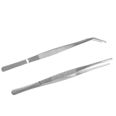 Abbildung von 25 cm Gebogene Pinzette Stumpfe Edelstahl Profi Rutschfest Lang Gerade 2 Stück Abgewinkelte Pinzetten für Wasserhaustiere Korallen Basteln Pflanzentriebe Reparieren