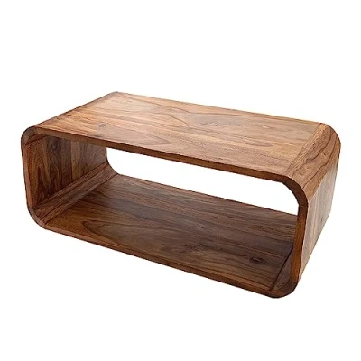 Abbildung von Invicta Interior Massiver Holz Couchtisch CUBUS 100cm Sheesham Stone Finish TV Board Beistelltisch Massivholz Tisch Holztisch
