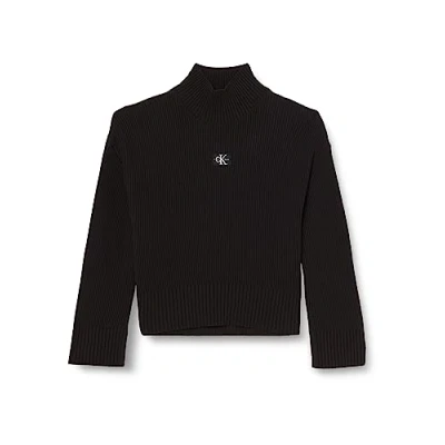 Abbildung von Calvin Klein Jeans Plus Label Chunky Strickpullover, Damen, Größe: 46, Black